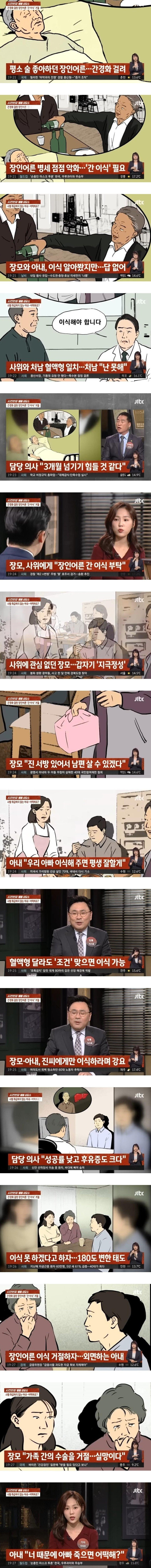 장인 간이식 거절한 사위