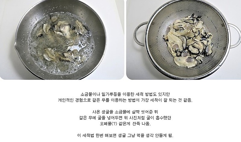 생굴 세척 방법