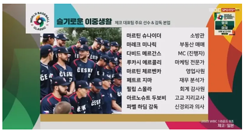 이번 wbc체코팀 수준