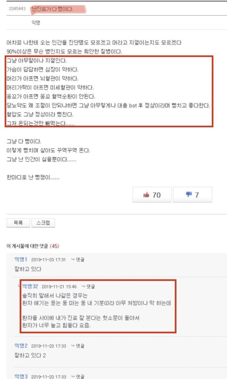 동네 병원은 가면 안되는 이유