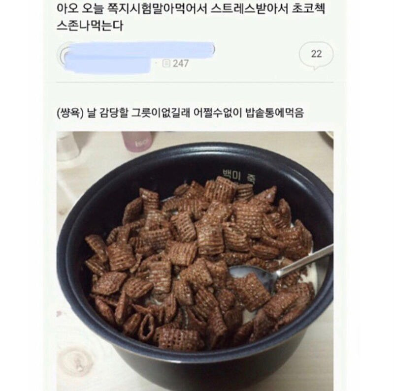 초코첵스 먹었다