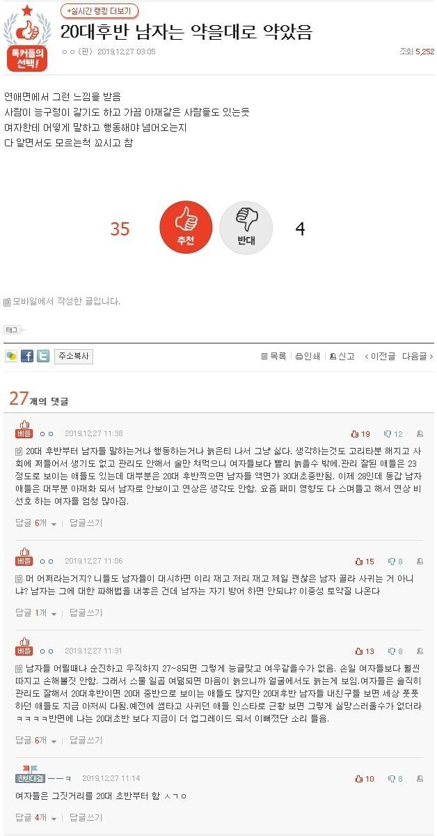 요즘 20대 남자들이 약을대로 약았다는 판녀