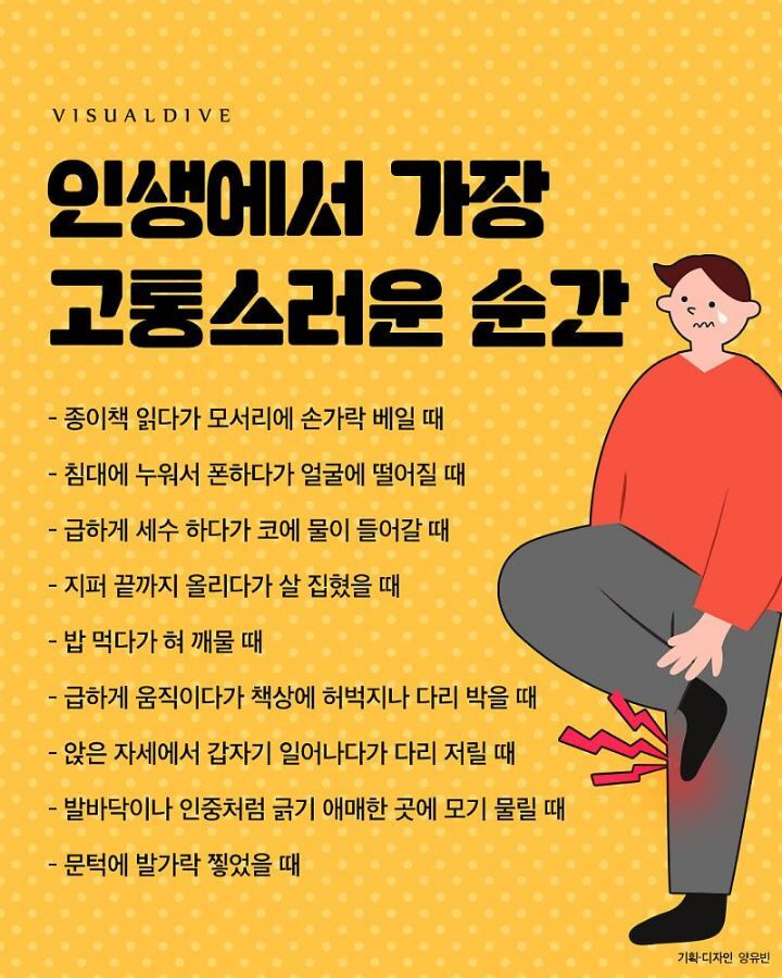 인생에서 가장 고통스러운 순간