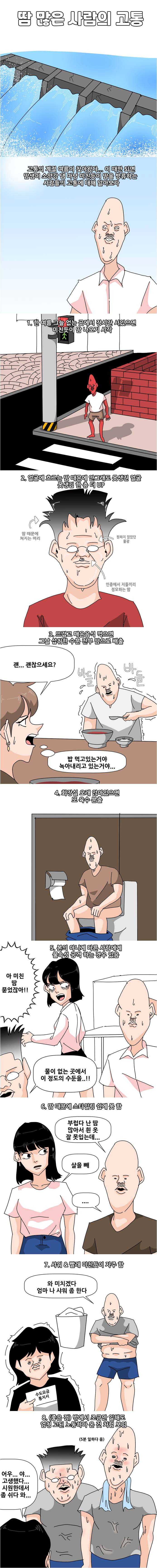 땀 많이 나는 사람들이 겪는 고통