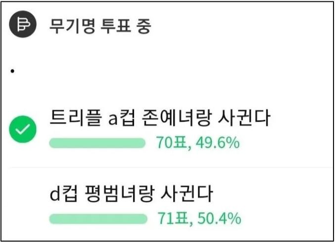 트리플A컵 존예녀 vs D컵 평범녀