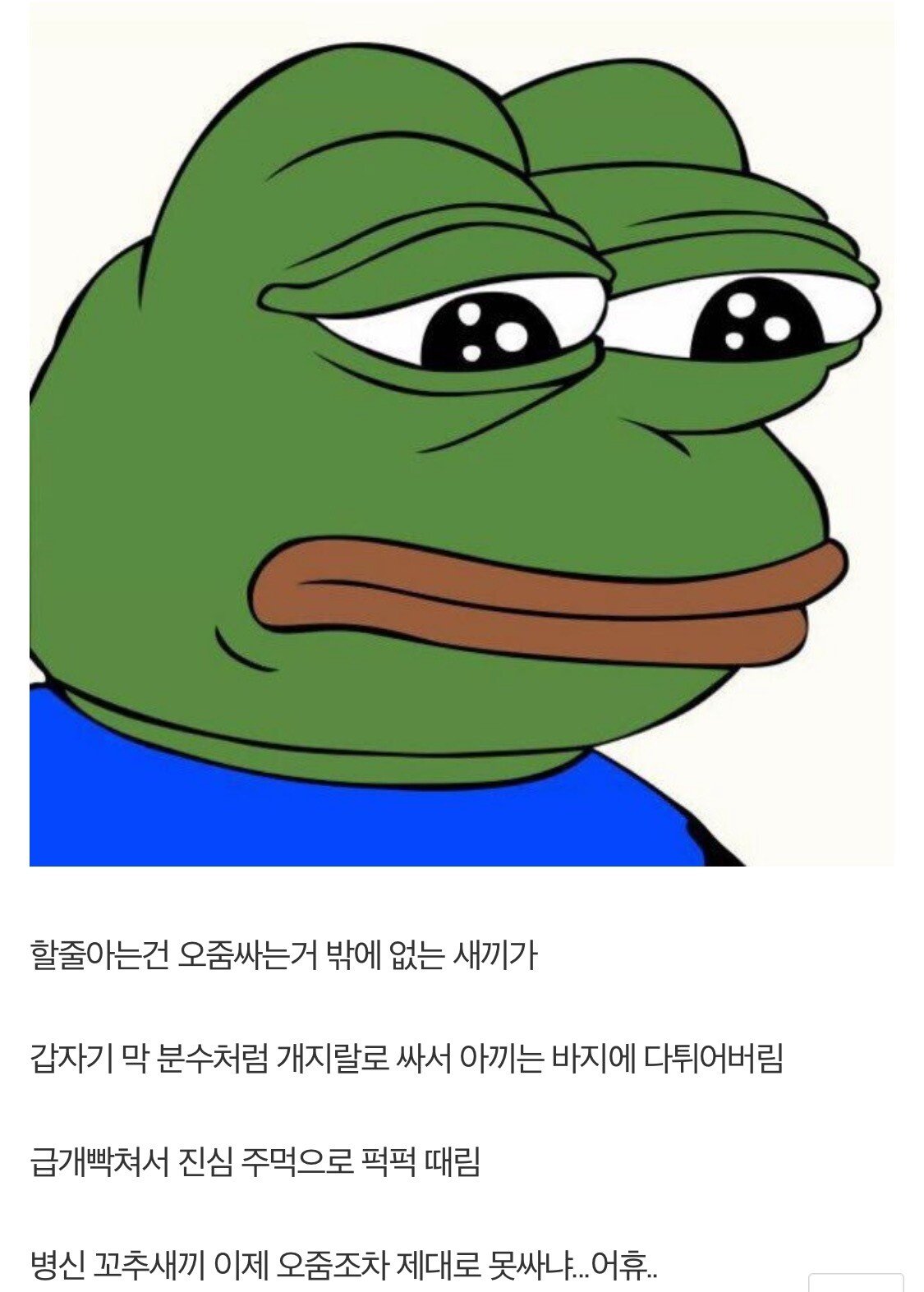 방금 내 꼬추 감정실어서 나 때림