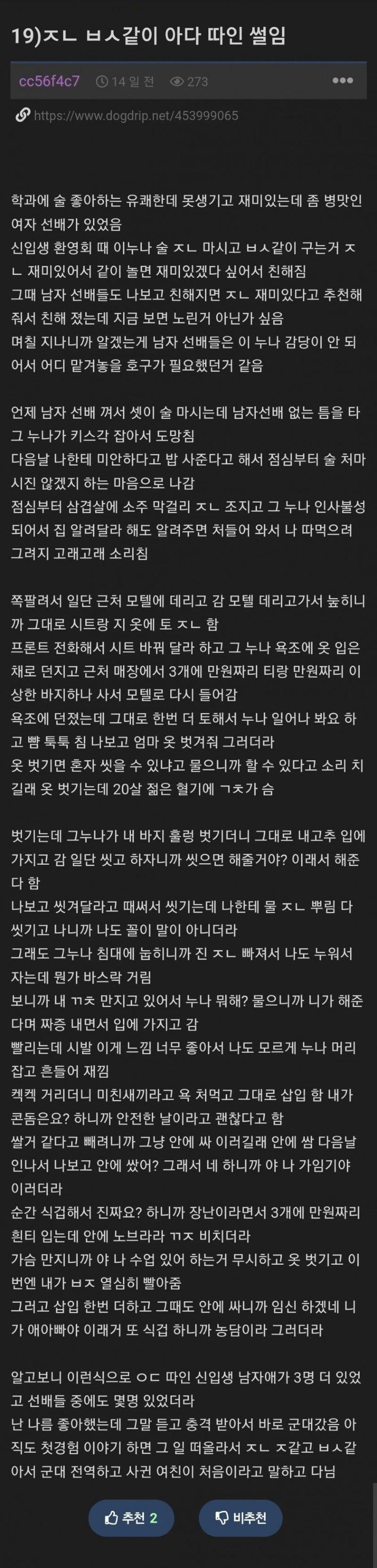 대학생 누나에게 썰