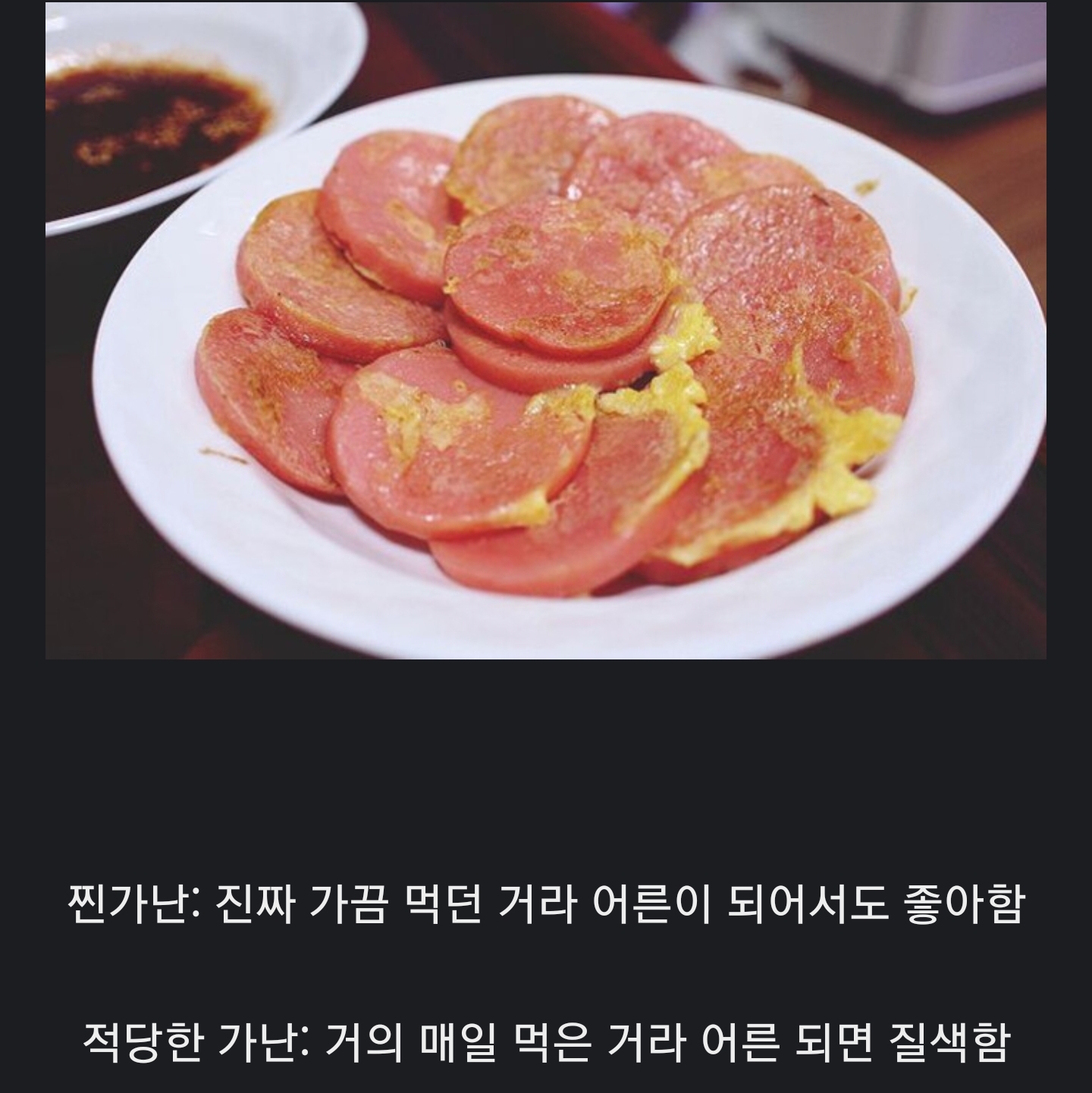 진짜 가난을 구분하는 분홍소세지