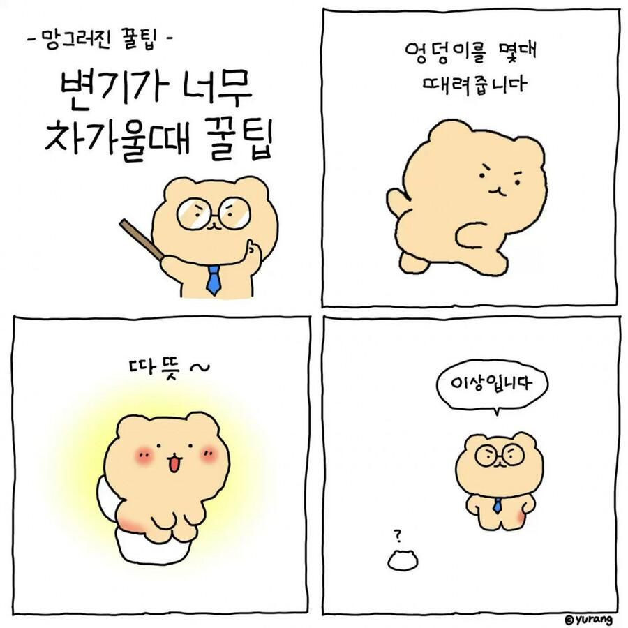 변기 시트가 너무 차가울때 팁