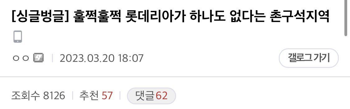 의외로 롯데리아가 하나도 없는 지역들