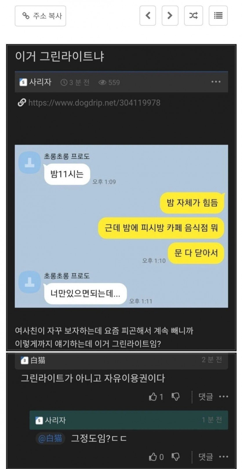 여사친 자유이용권 끊은 + 후기