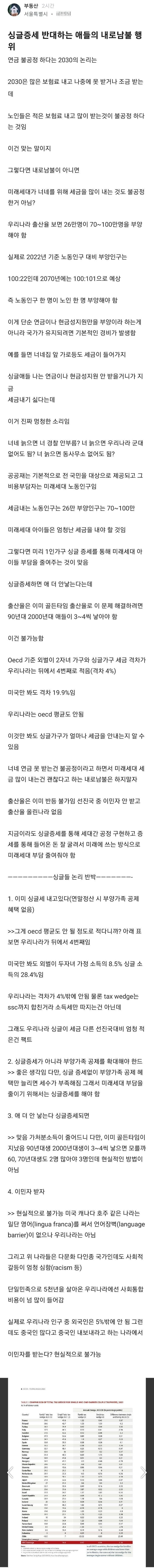 싱글세가 필요한 이유