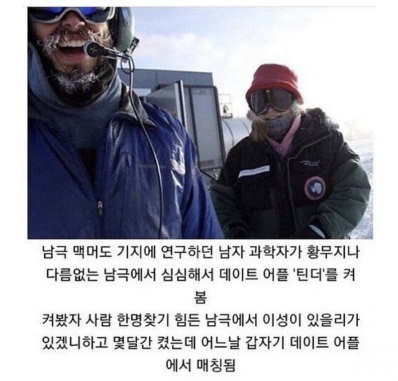 남극에서 데이트 어플을 켰더니ㄷㄷㄷ