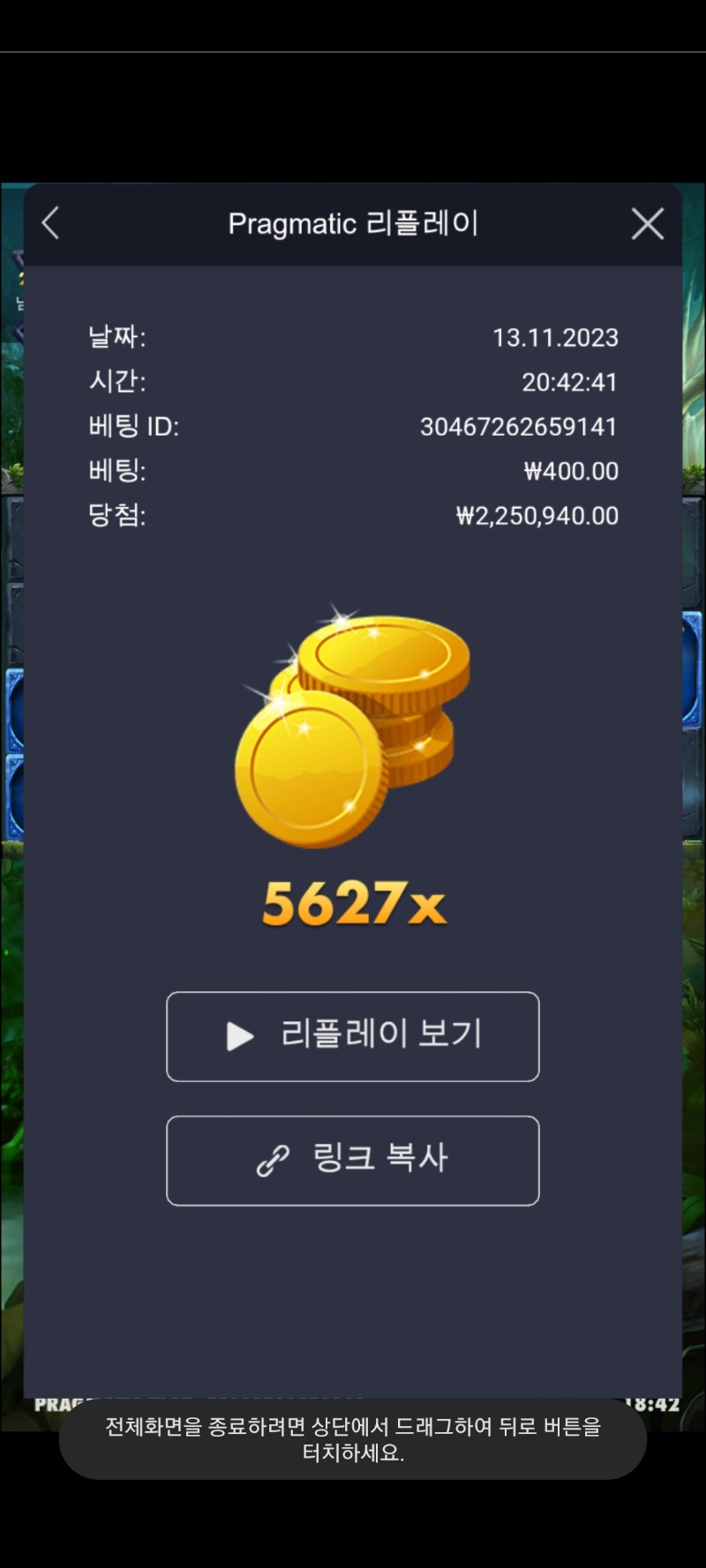 멀린 5627배