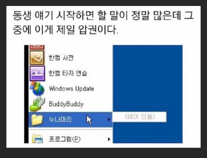 남동생 컴퓨터를 본 누나