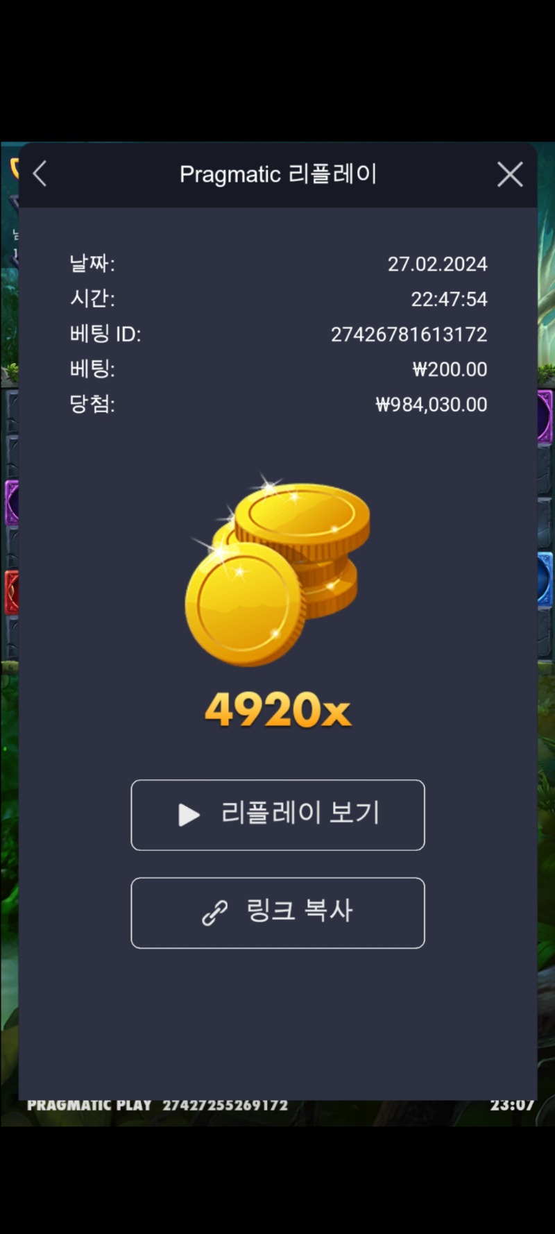 멀린 4920배