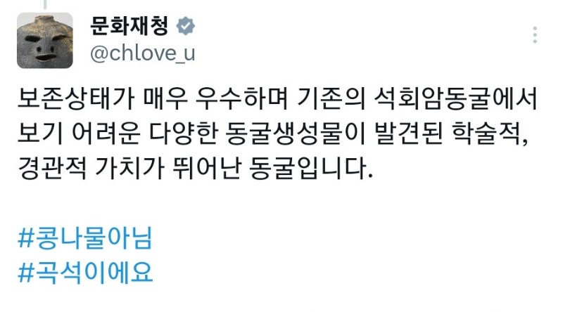 터널 공사중 동굴이 발견된 경우