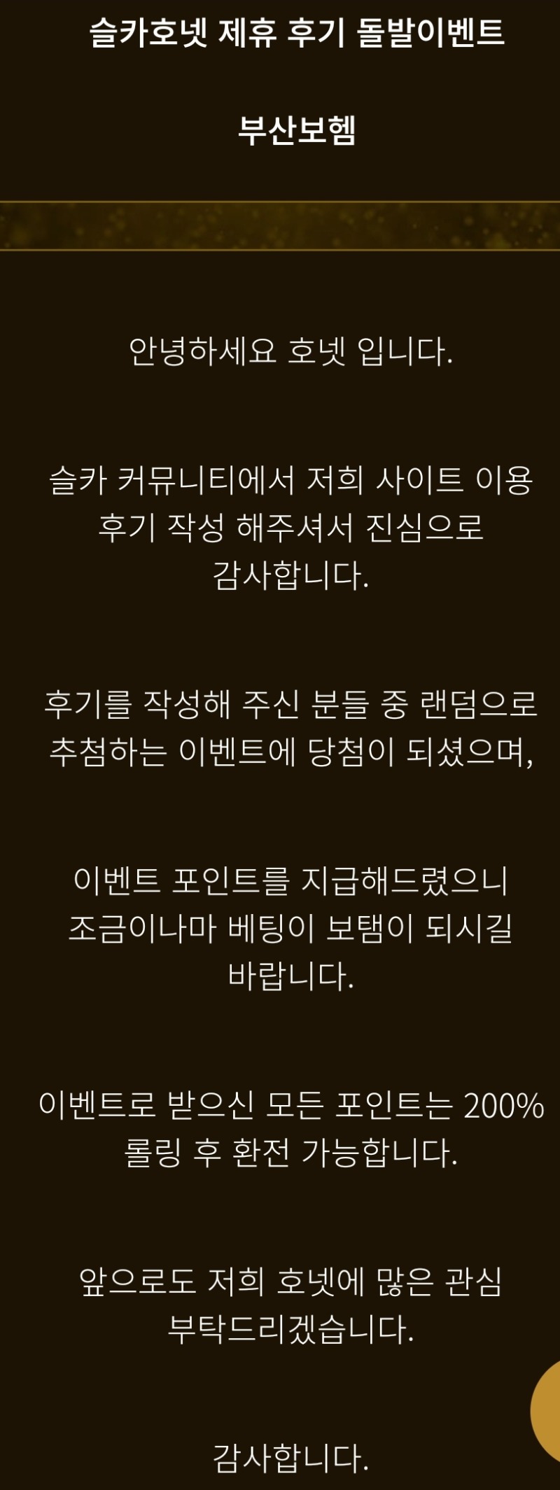 호넷 후기 돌발 당첨ㄷㄷㄷ