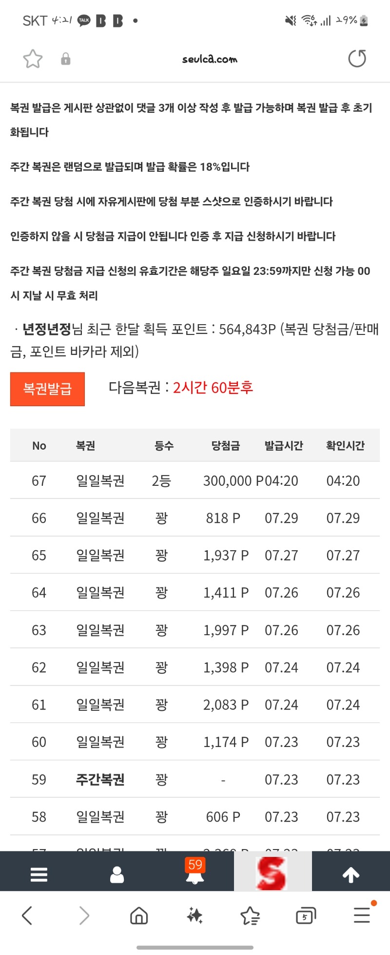 일복 2등이누..대패해서 멘탈 깨졌었는데 ㅎ..