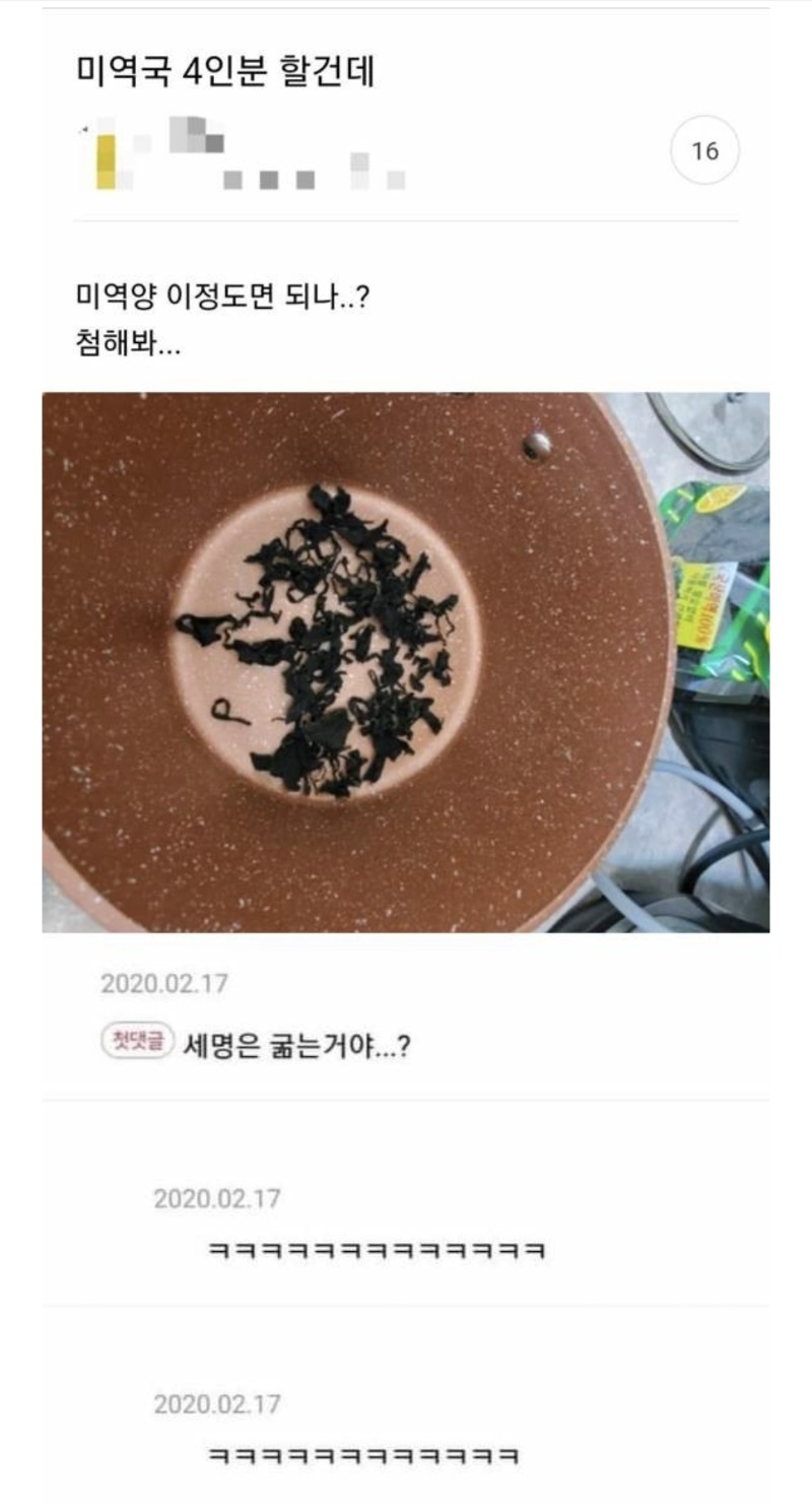 미역국 초보..