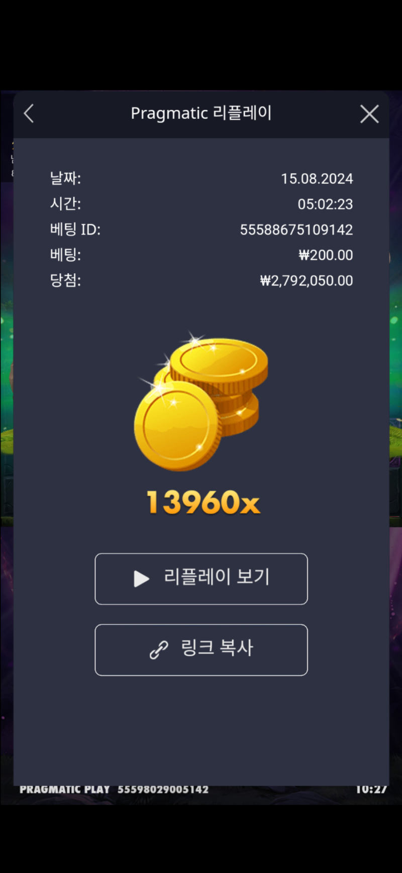 멀린 13960배