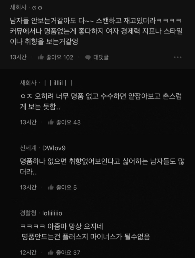 명품백을 드는 이유