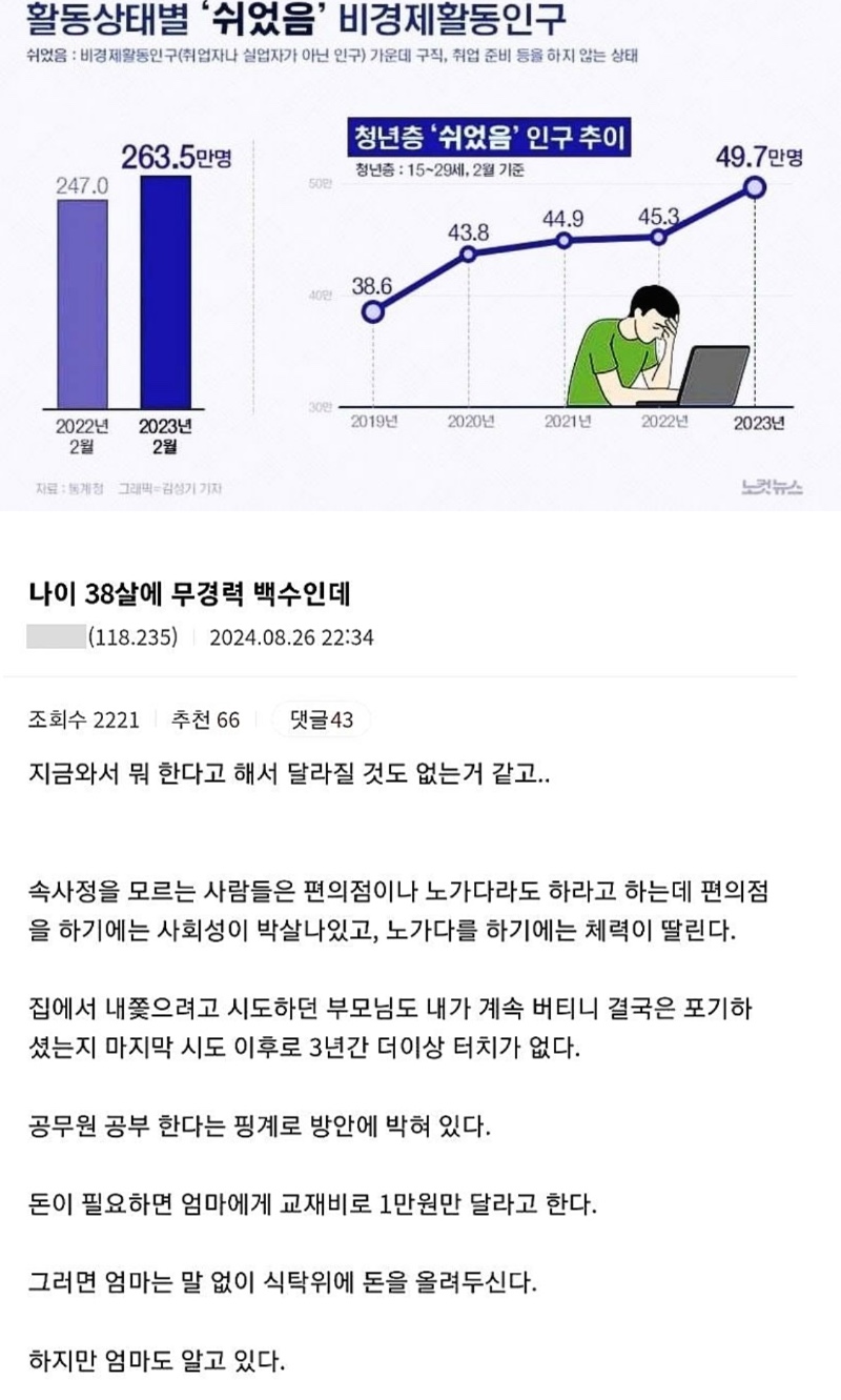 38세 무경력 백수의 삶