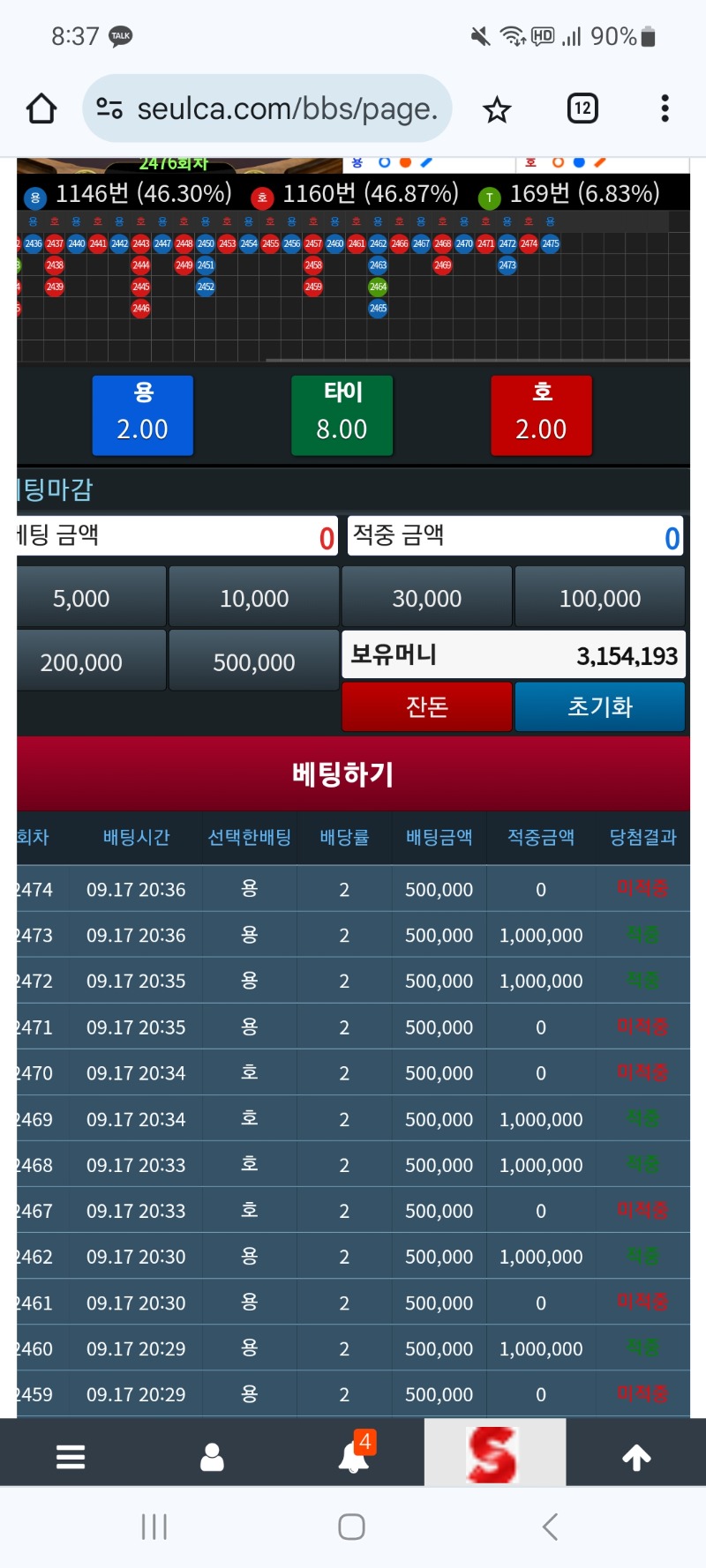 400만포찍으려다 포기..