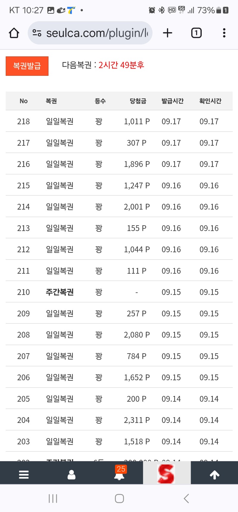 에구 나에게도 꽝줄이 왔구만 ㅠㅜ