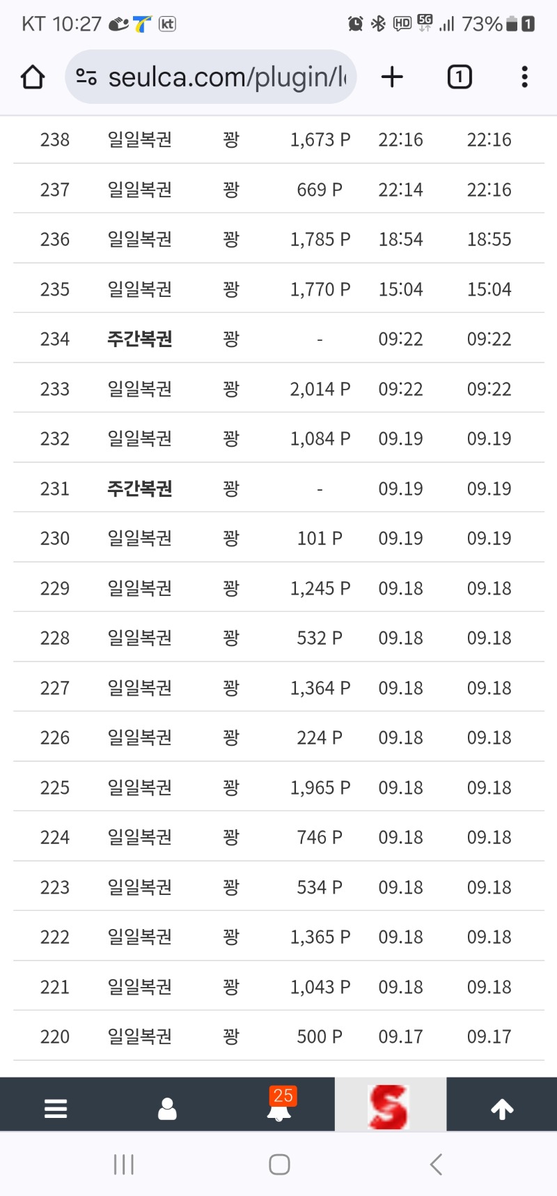 에구 나에게도 꽝줄이 왔구만 ㅠㅜ