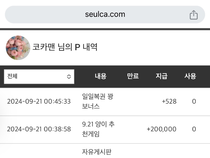 양이 추천겜 당첨 - 20만포