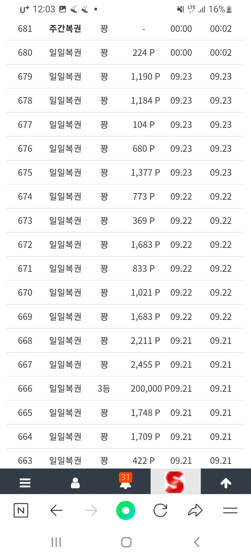 오랜만에 주복이왔는데..꽝 ㅠ