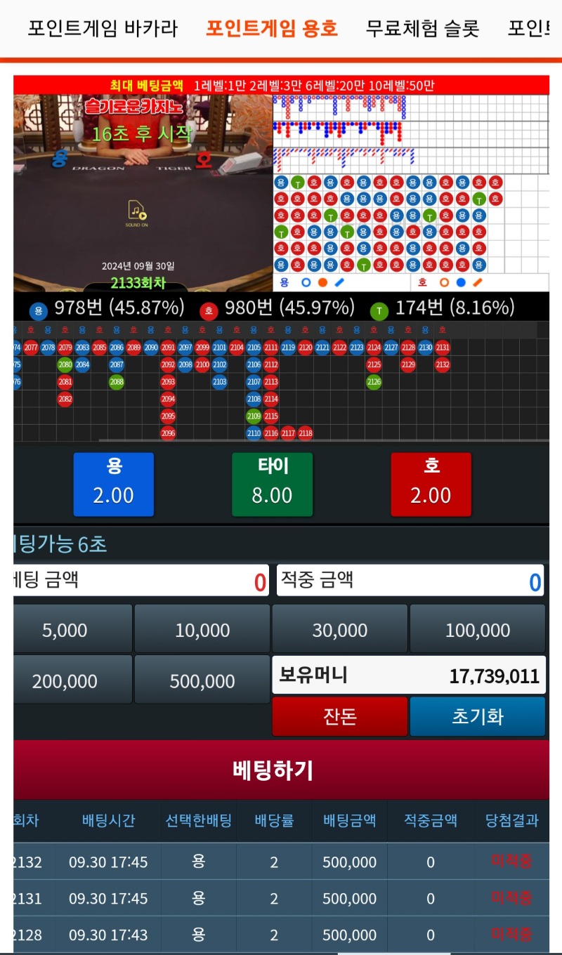 2천찍었다가 내려가기~♡