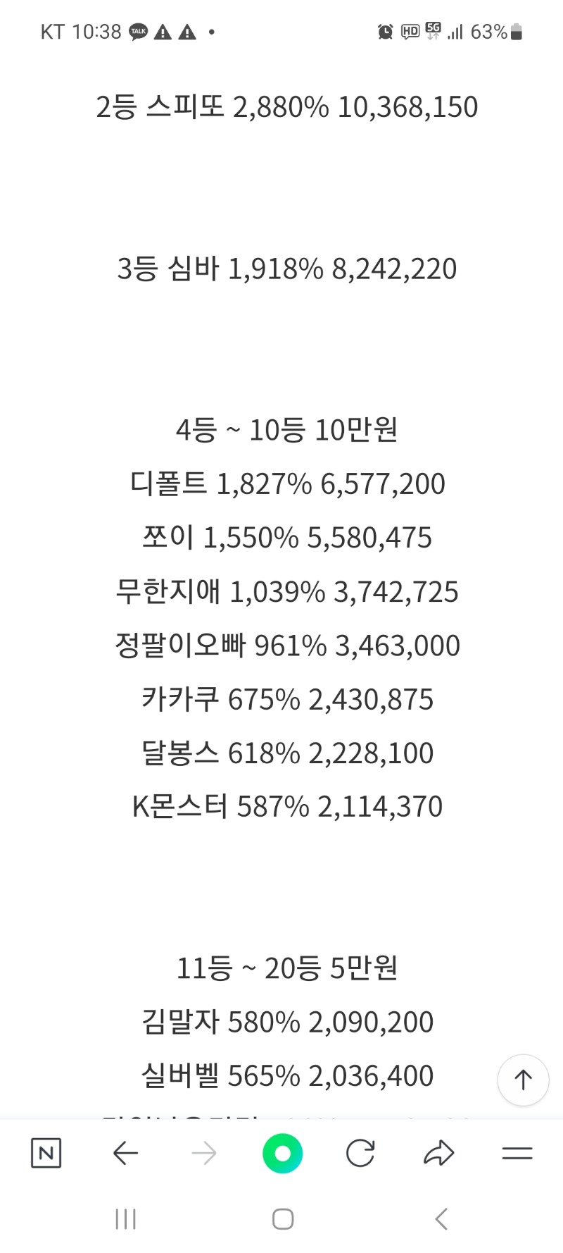 롤링왕9등