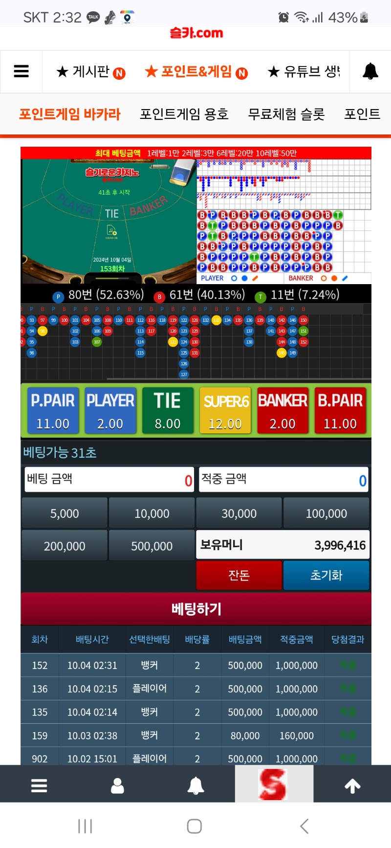 포인트 더블업 했네요