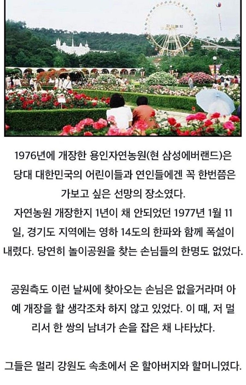 에버랜드 개장이래 손님 2명만 왔던 날