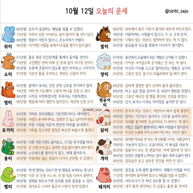 오늘의운세