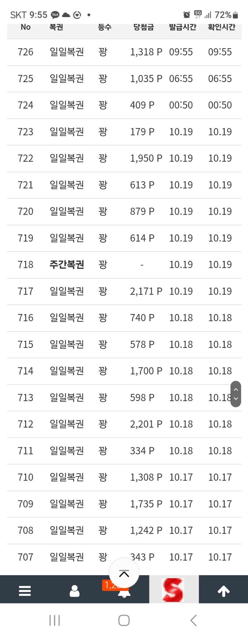 아따 복권 꽝이 멈추지를 않네 ㅜㅜ