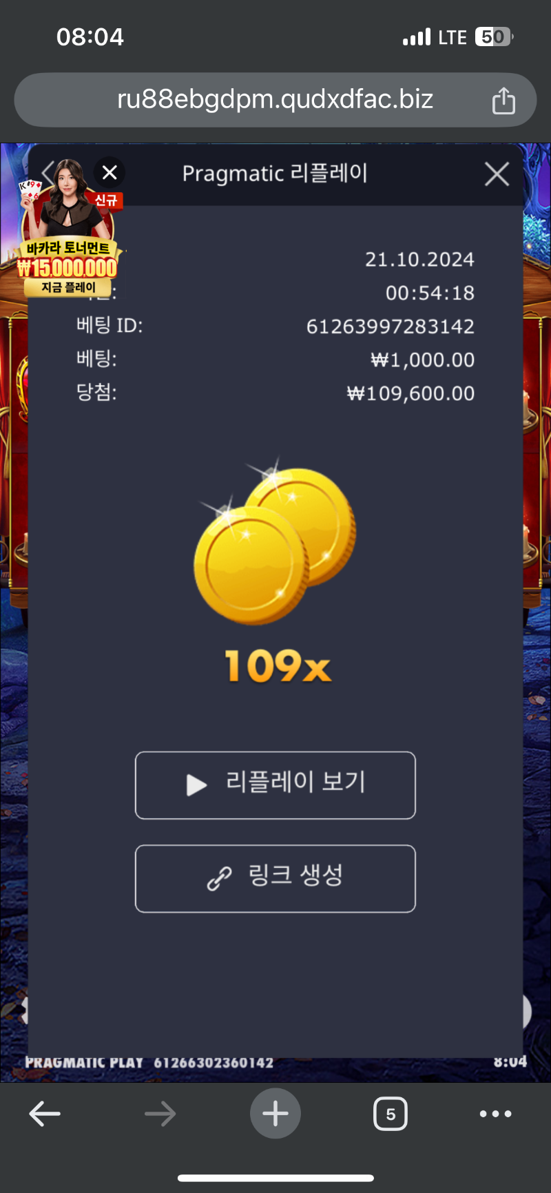 마담 109 오늘의배당