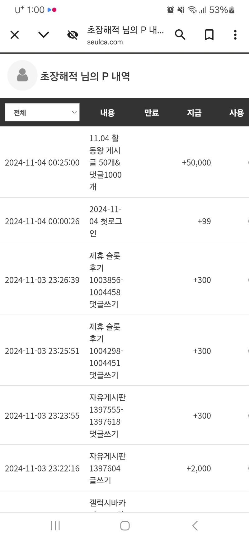 활동왕 5만포 감사합니다