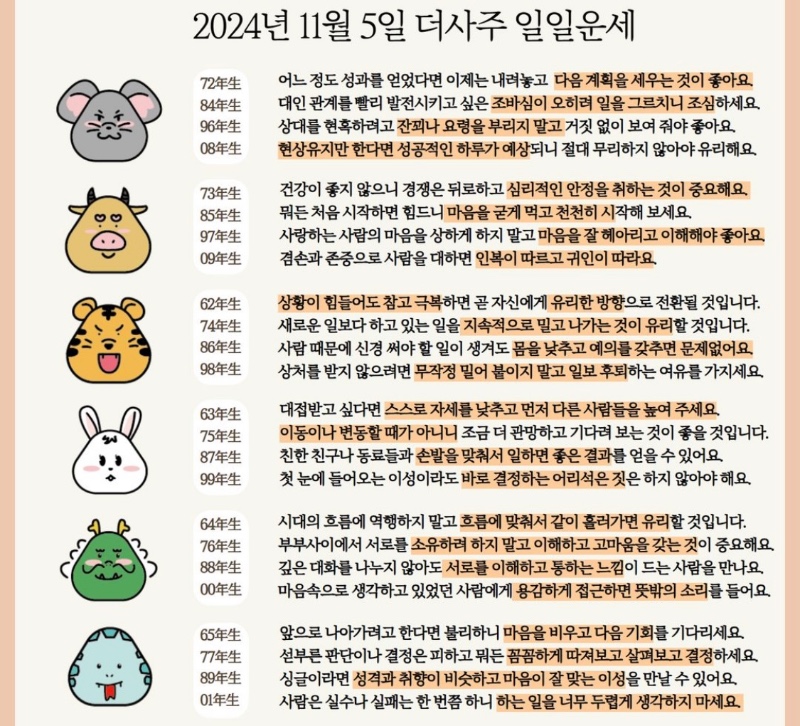 오늘의운세