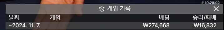 오늘도 소액 으로 잘놀았네요 ~~