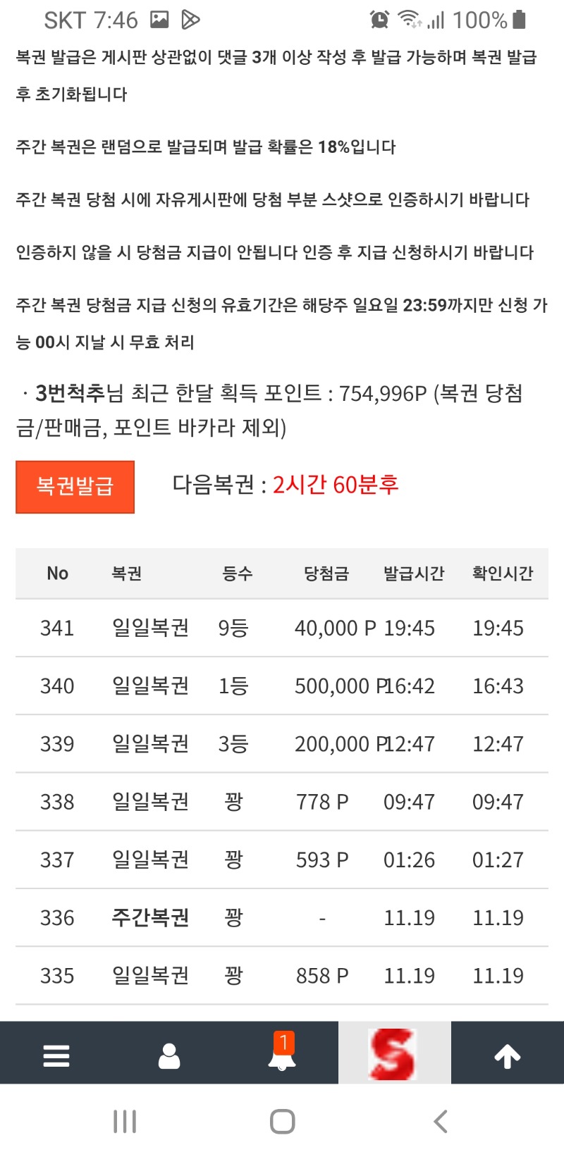 일복 9등..3연타...ㅁㅊ