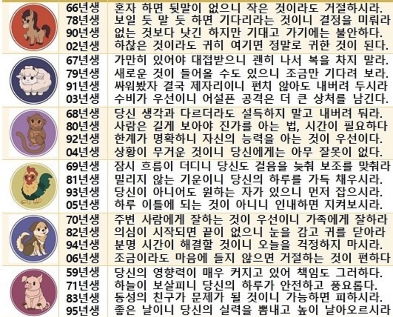 오늘의운세