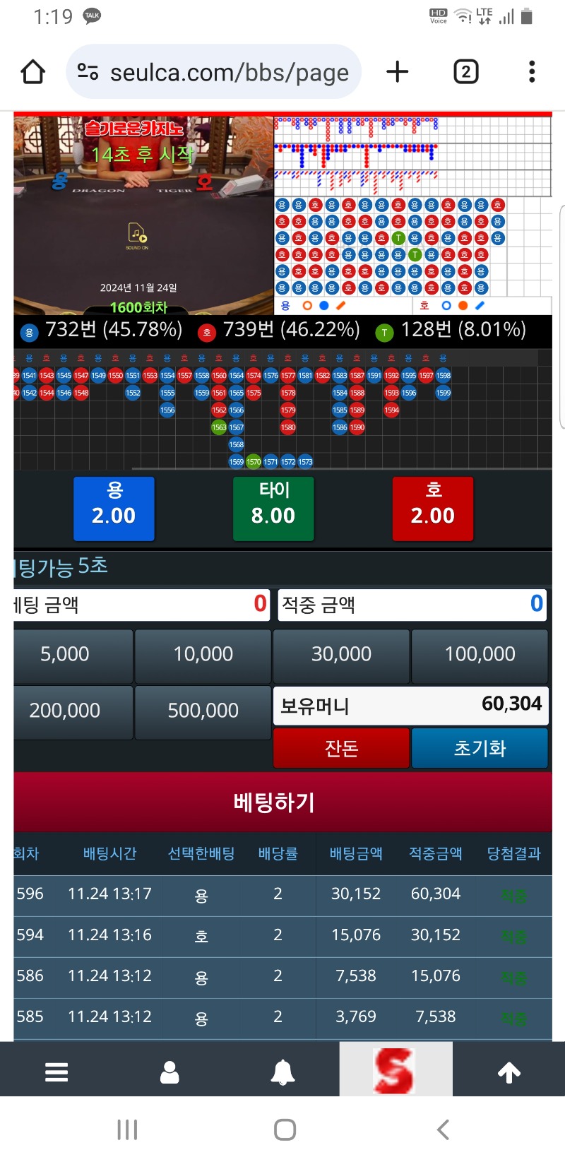 최고 바카라 BJ찾아라 참여완료