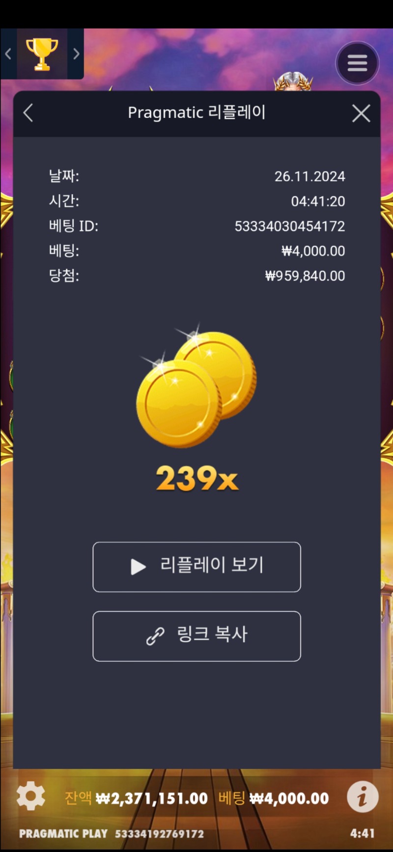 올1000 바닥진입 239배