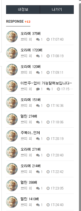 쁘띠야~~~~ 오늘 좀 하는데 ^^