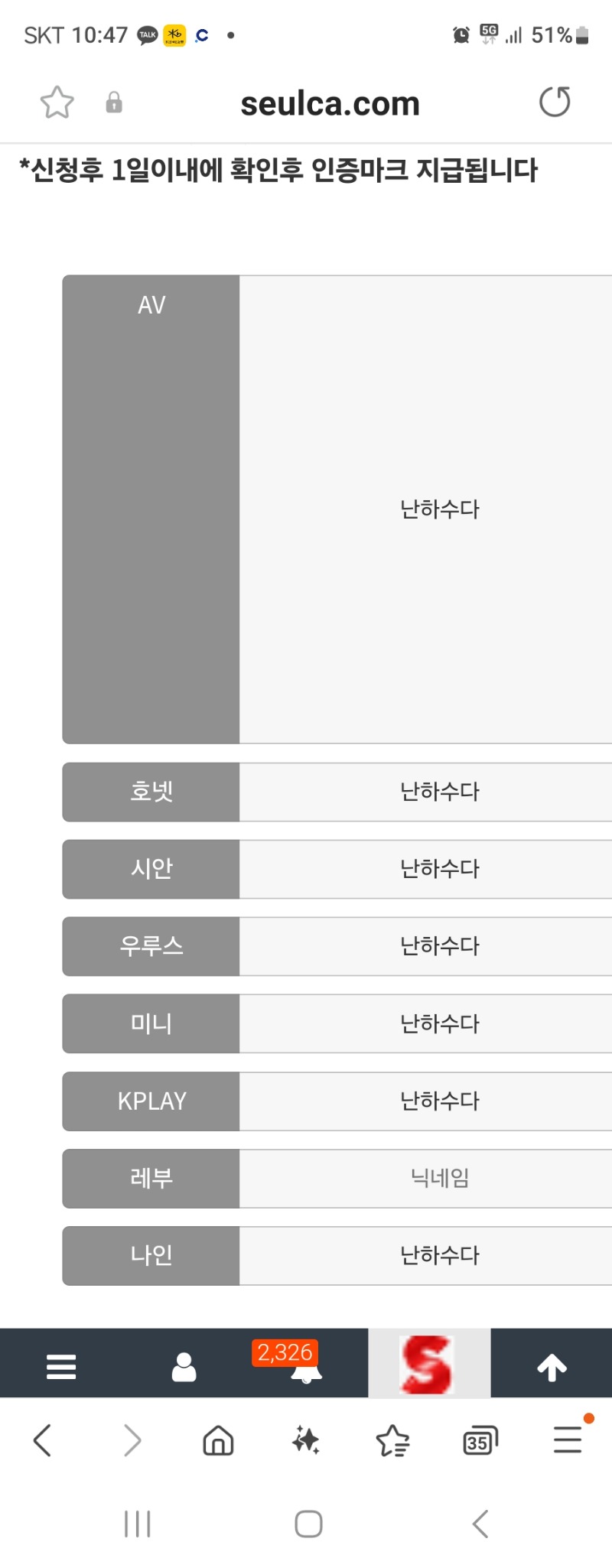 인증마크 신청완료