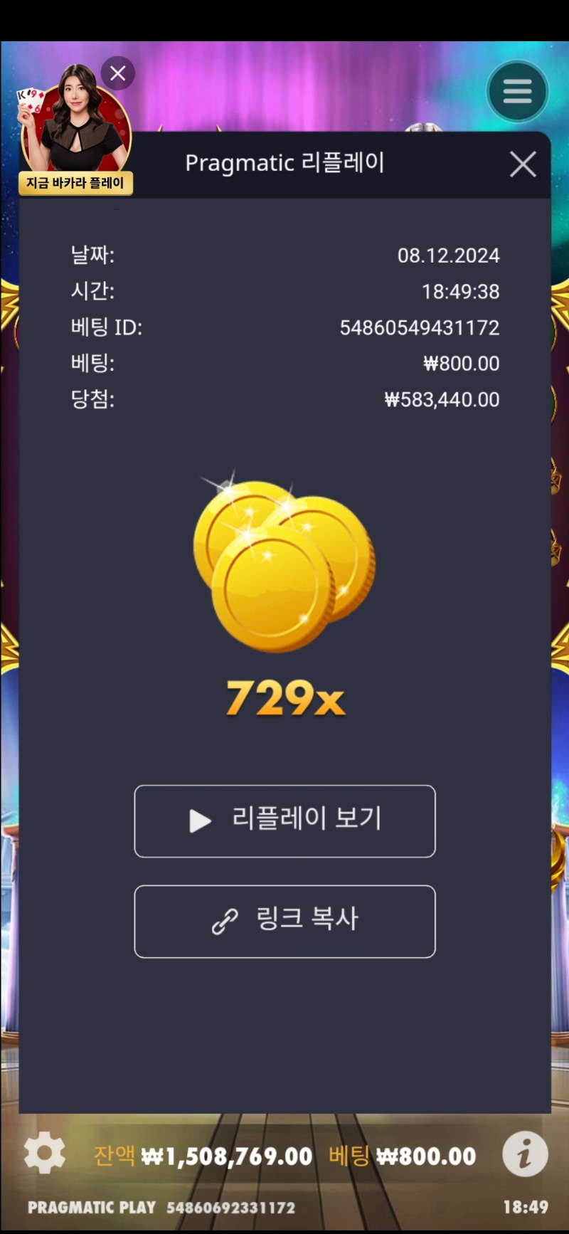 올 1000 729배