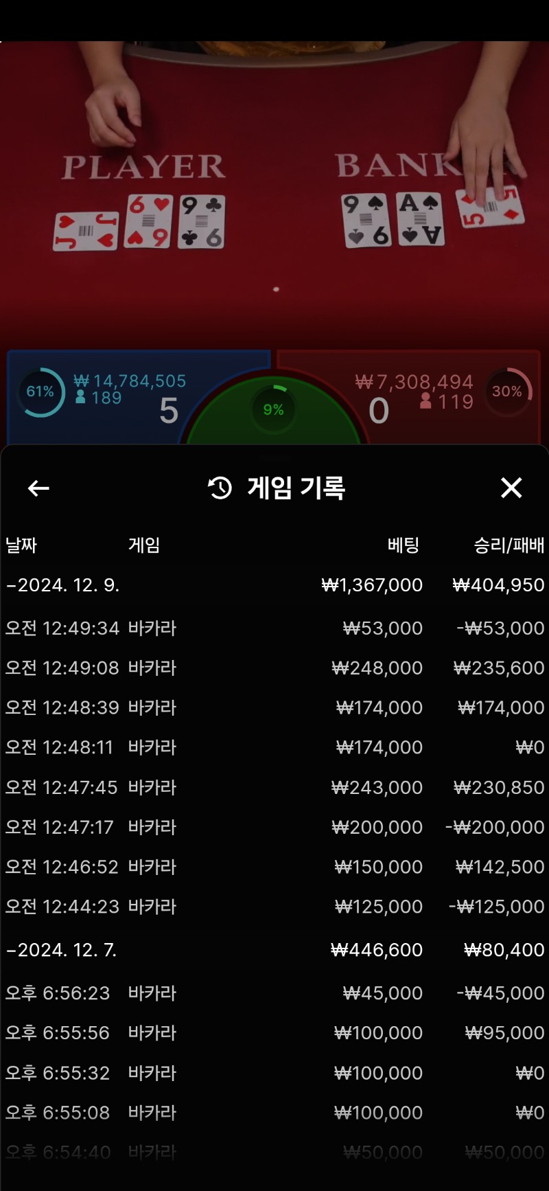 오늘 조금 승리입니다